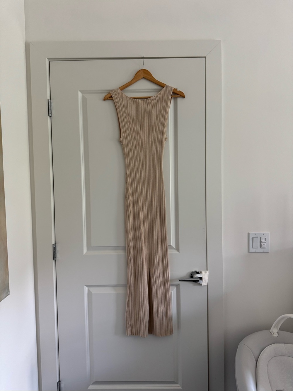 Quince Ribbed Sleeveless Maxi Dress in Beige - Picture 2 of 4